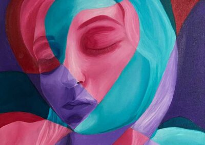 Thyroid Cancer Awareness (Self-Portrait) by Julie Wetzel
