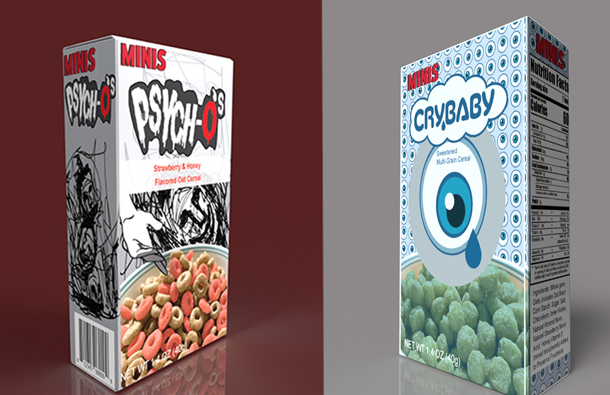 Image of Danielle Lesiw's fictional cereal package design