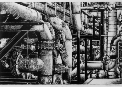 Steam Conduits and Connectors, Lithograph, 14" x 18"